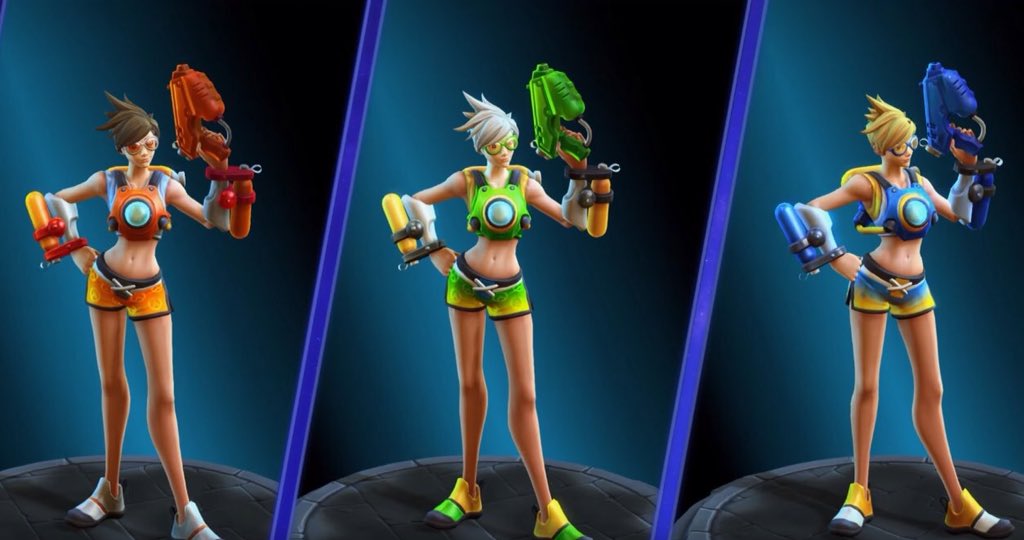 Tracer S New Summer Heroes Of The Storm Skin Gives Her Super Soaking Water Guns Dot Esports