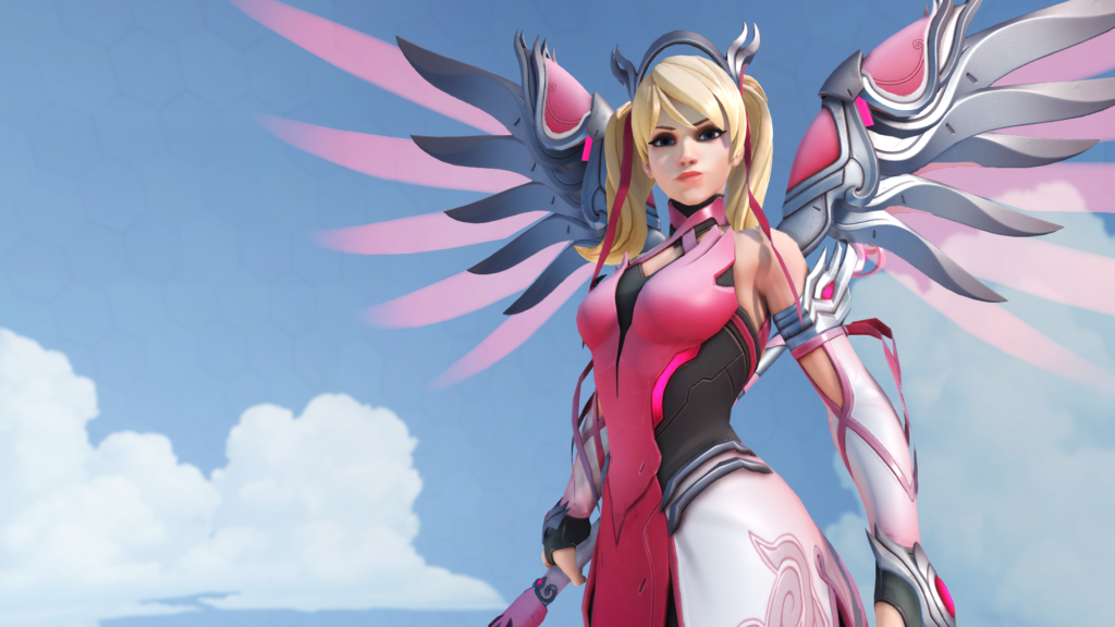 A new pink Mercy skin is purchasable in Overwatch—and proceeds go to