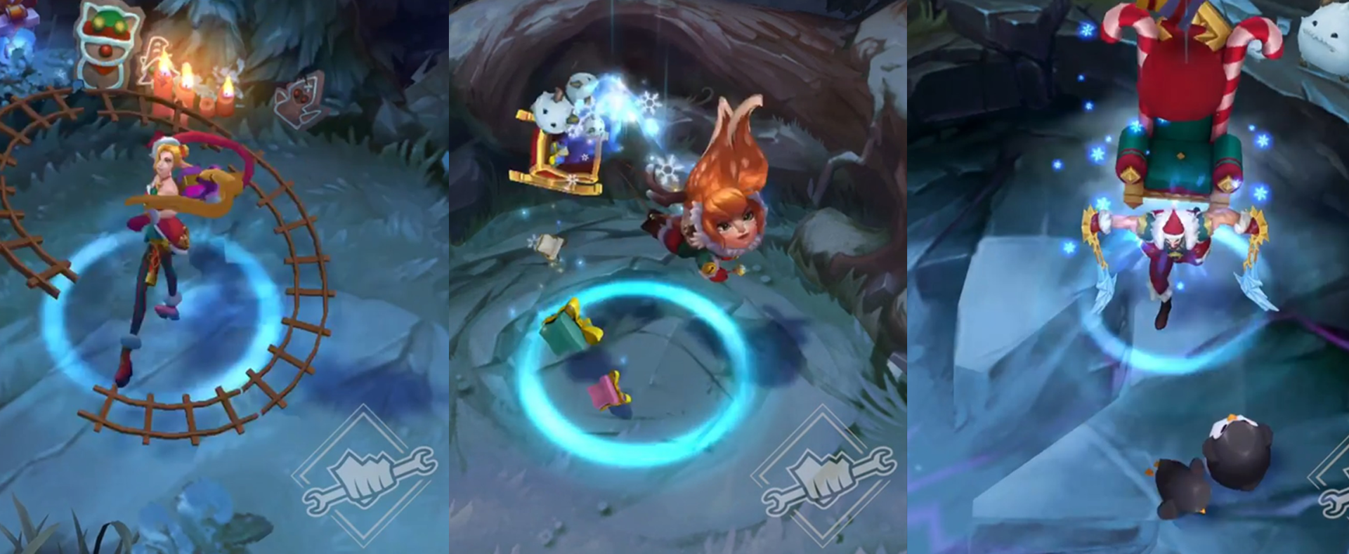 This Year S Christmas Skins Are Ambitious Elf Jinx Santa Draven And Snow Fawn Poppy Dot Esports