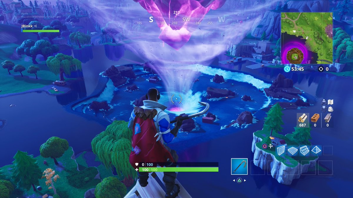 New Leaky Lake Fortnite Fortnite S Floating Island Has Returned To Leaky Lake And It S Now Emitting A Purple Light Dot Esports