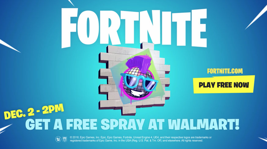 Walmart is giving out an exclusive Fortnite spray for free this Sunday