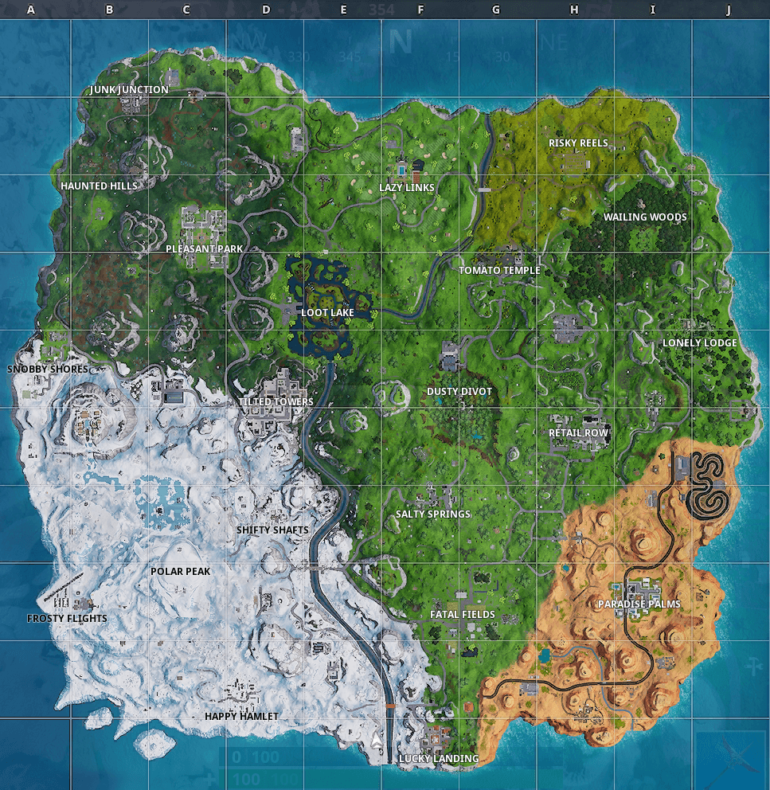 Fortnite Season 4 Map Printable