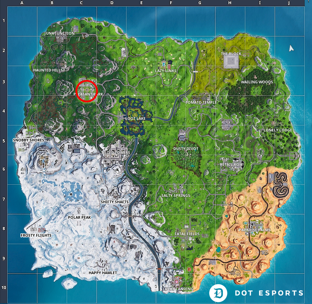 Fortnite Search Showtime Poster Map How To Complete The Search A Showtime Poster Showtime Fortnite Challenge Dot Esports