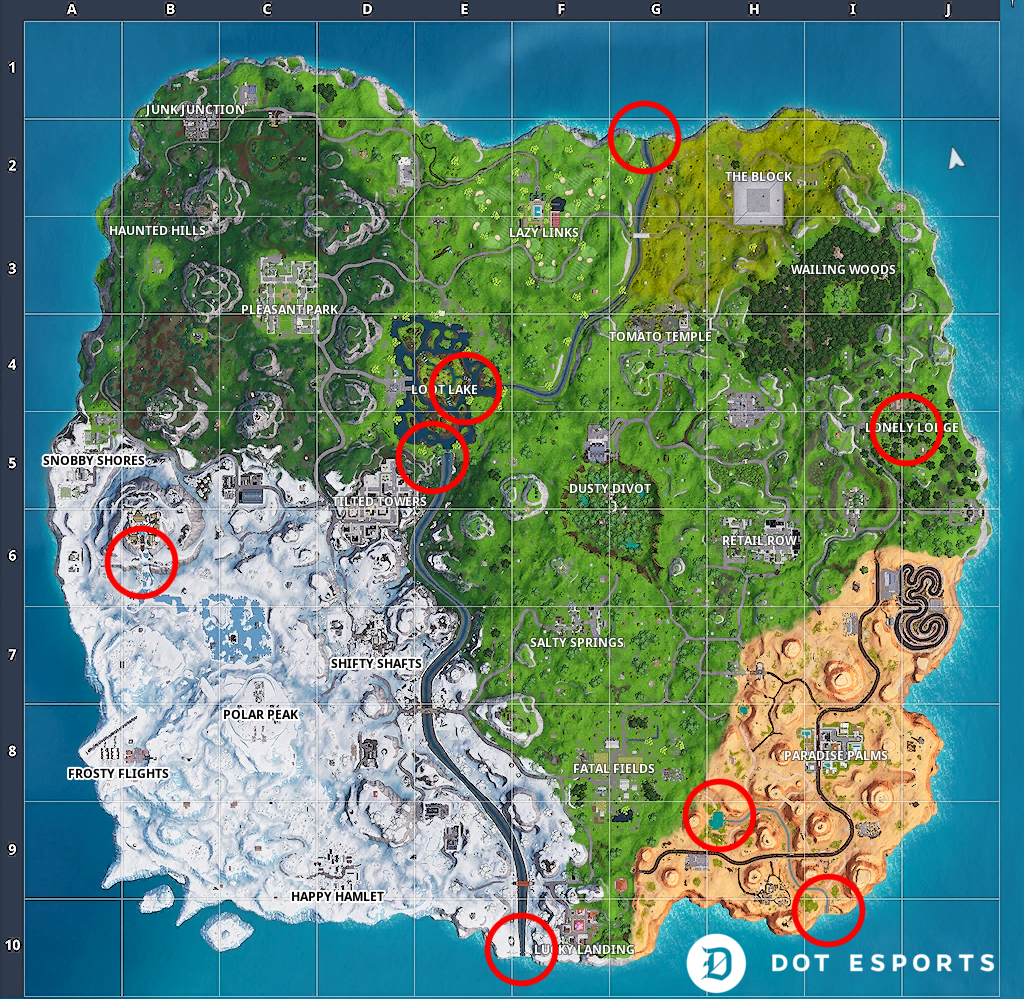 Where Is The Water Table Located In Fortnite Where Are The Waterfalls Located In Fortnite Battle Royale Dot Esports