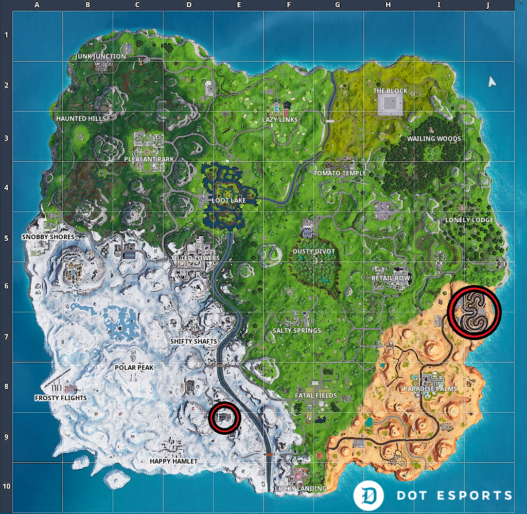 Fortnite Racetrack Challenges Where To Find Fortnite S Racetrack And Dance Club For The Overtime Challenge Dot Esports
