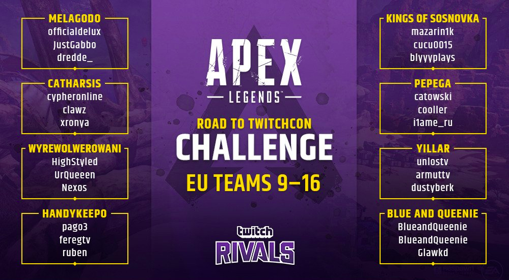 How To Watch Twitch Rivals Apex Legends Road To Twitchcon Dot Esports