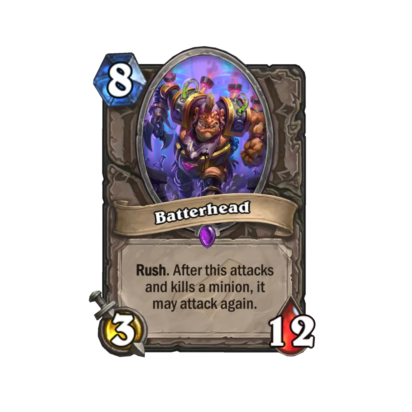 New neutral minion Batterhead revealed for Hearthstone's Rise of