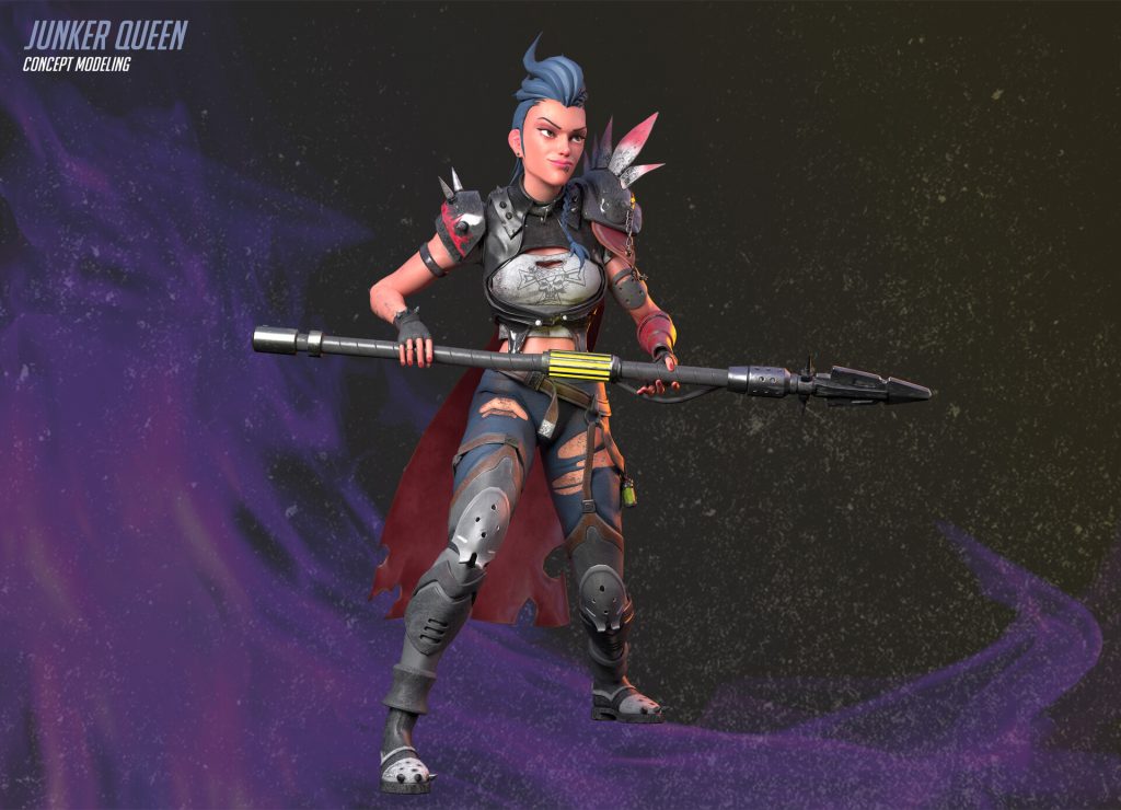 Artist creates beautiful 3D model of Overwatch's Junker Queen - EvoSport