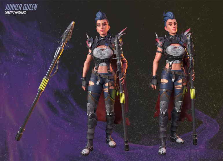 Artist creates beautiful 3D model of Overwatch's Junker Queen | Dot Esports