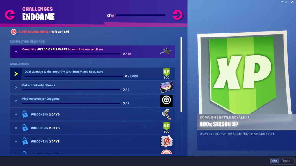 End Game Challenges Fortnite Here Are All The Challenges And Rewards For The Fortnite Avengers Endgame Crossover Event Dot Esports