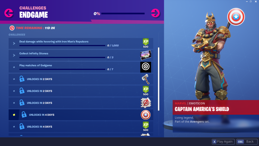 Fortnite Crossover Challenges Rewards Here Are All The Challenges And Rewards For The Fortnite Avengers Endgame Crossover Event Dot Esports