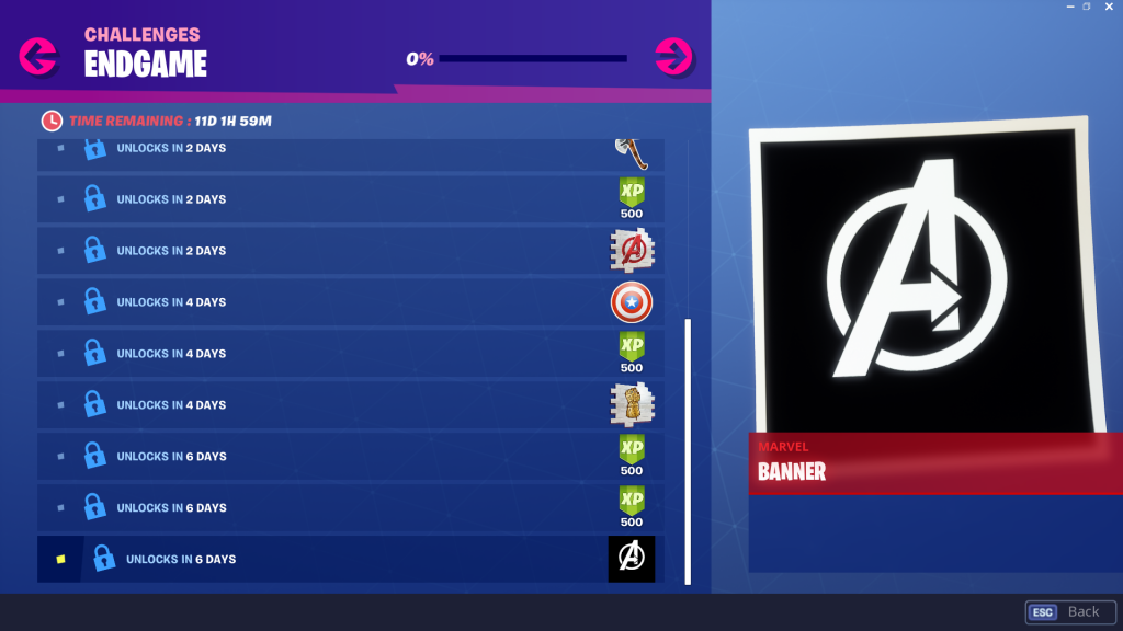 Avengers Endgame Challenges Fortnite Here Are All The Challenges And Rewards For The Fortnite Avengers Endgame Crossover Event Dot Esports