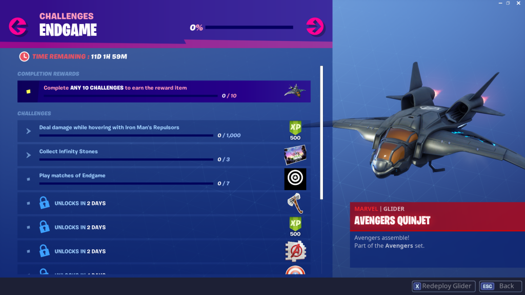 Avengers Endgame Challenges Fortnite Here Are All The Challenges And Rewards For The Fortnite Avengers Endgame Crossover Event Dot Esports