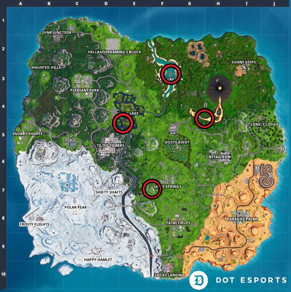 Flame Circles Fortnite Season 8 Fortnite Flaming Hoops Location Season 8 Challenge Dot Esports