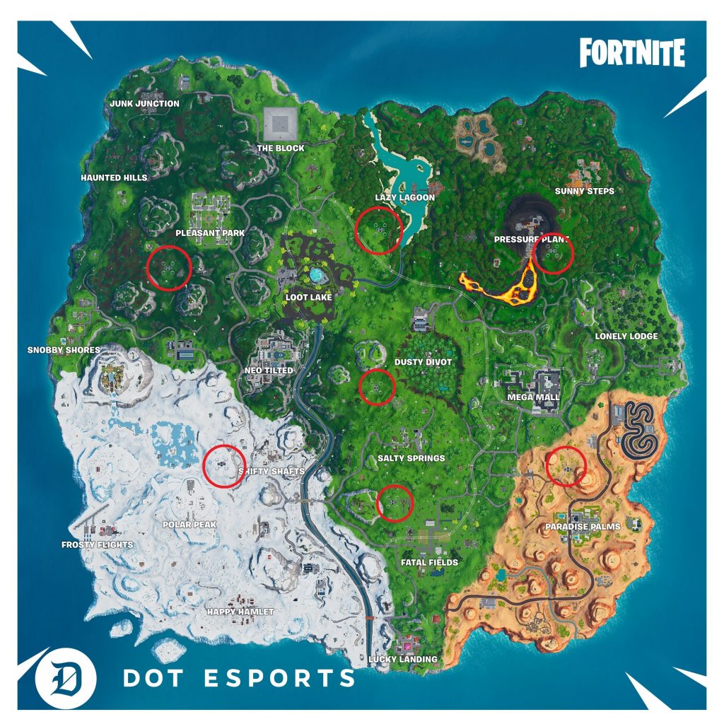 Sky Playforms Fortnite Fortnite Sky Platforms Locations Season 9 Dot Esports