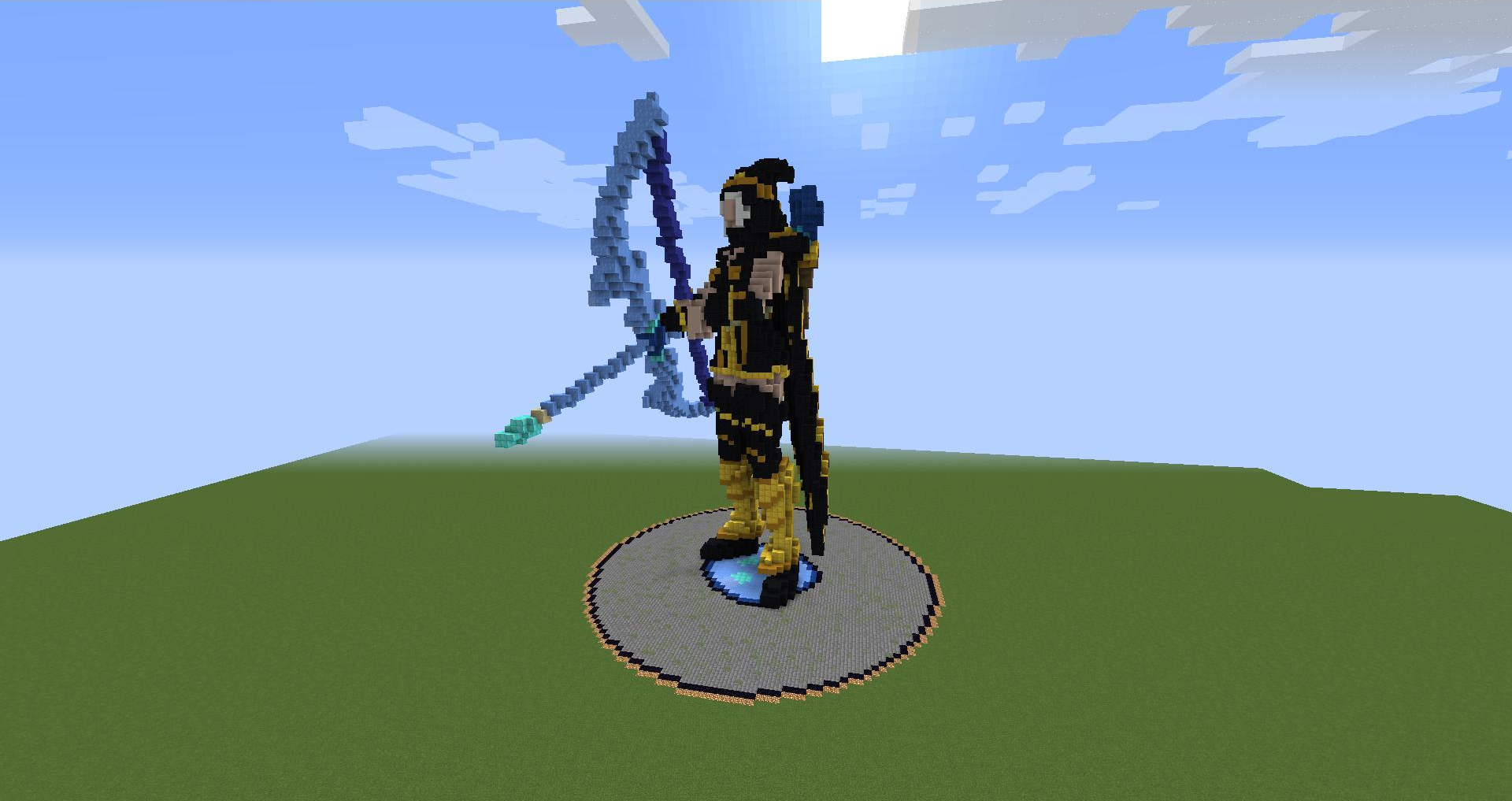 It took 8 hours to build this giant Ashe in Minecraft.