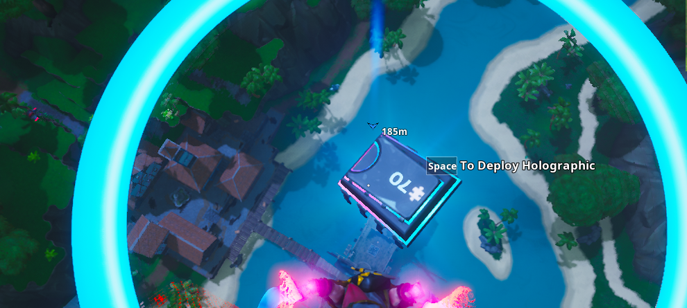 Fortnite Fortbyte 70 Location Fortnite Fortbyte 70 Location Accessible By Skydiving Through The Rings Above Lazy Lagoon With The Vibrant Contrails Equipped Dot Esports