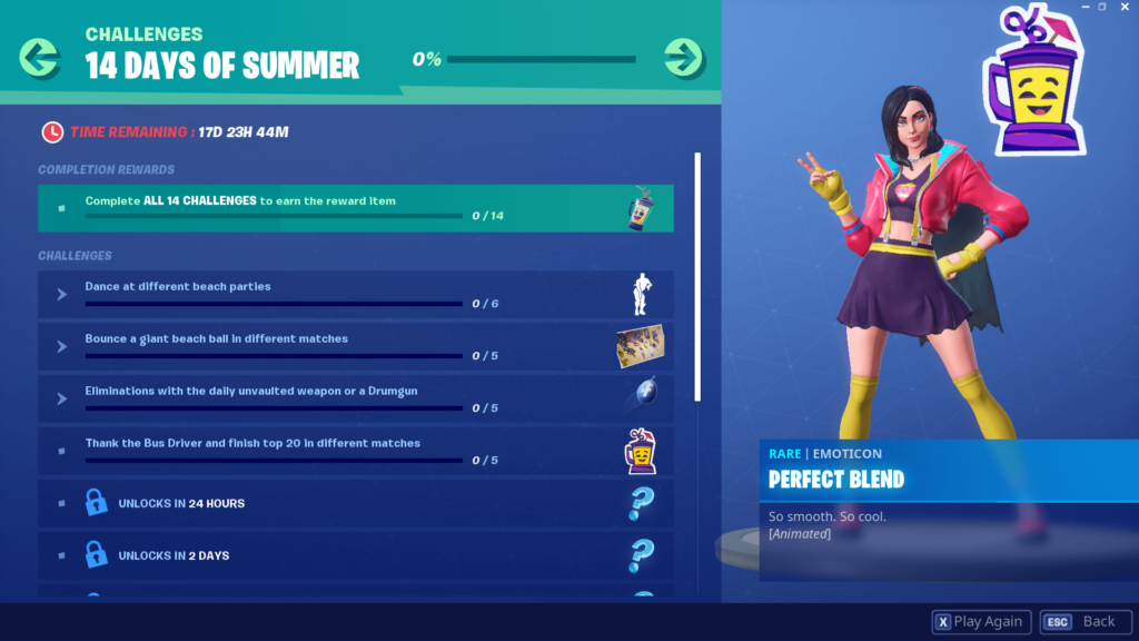 Fortnite 14 Days Of Summer Challenges Day 7 Fortnite 14 Days Of Summer Challenges And Rewards List Dot Esports