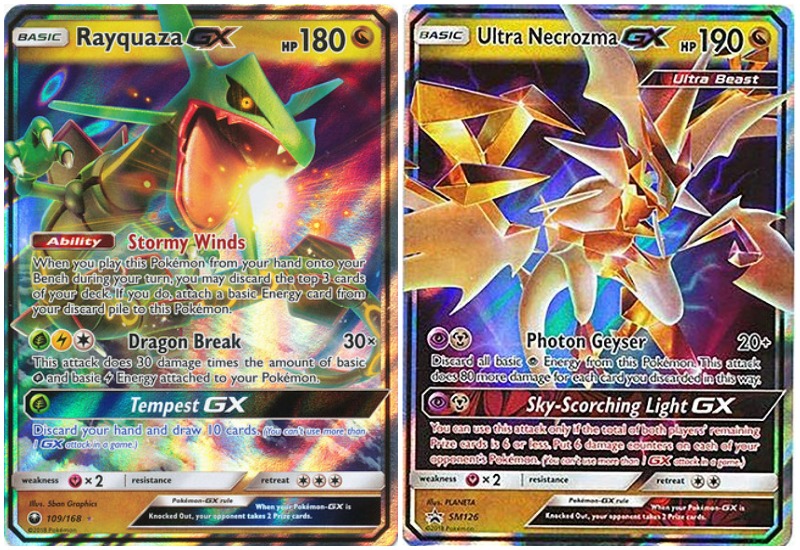 Dragons rule in Pokémon Battle Arena Rayquaza GX vs Ultra Necrozma GX