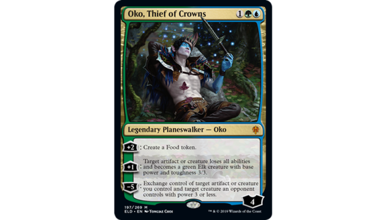 Throne of Eldraine's headliner planeswalker, Oko, Thief of Crowns ...