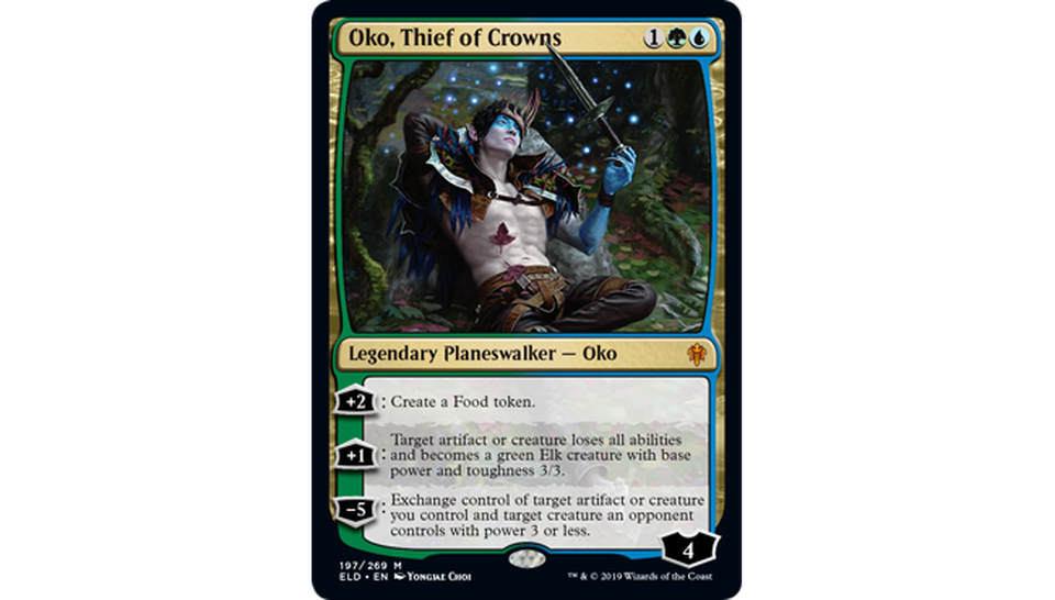 Throne of Eldraine’s headliner planeswalker, Oko, Thief of Crowns, revealed...