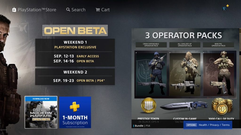 modern warfare ps4 playstation store