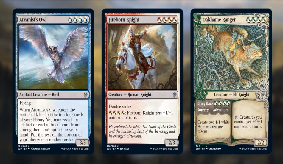 Four mana Hybrid MTG cards in Throne of Eldraine