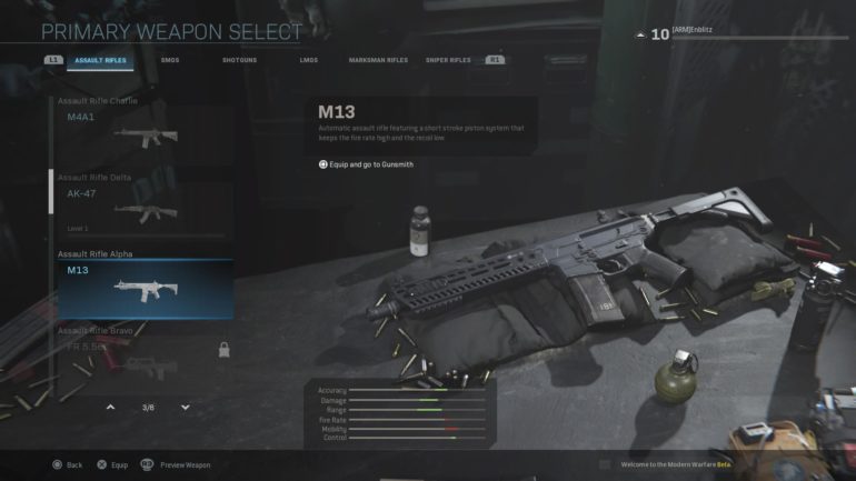 All Weapons In Call Of Duty Modern Warfare Beta Dot Esports