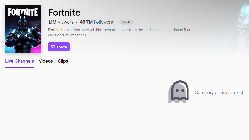 Fortnite Does Not Exist On Twitch Anymore After The End Event Dot Esports