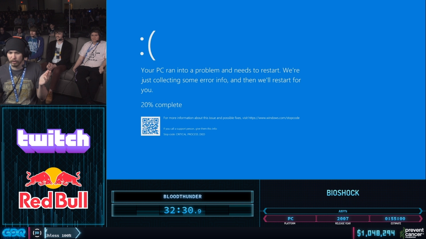 AGDQ speedrunner pranks viewers with a fake crash on BioShock - Dot Esports