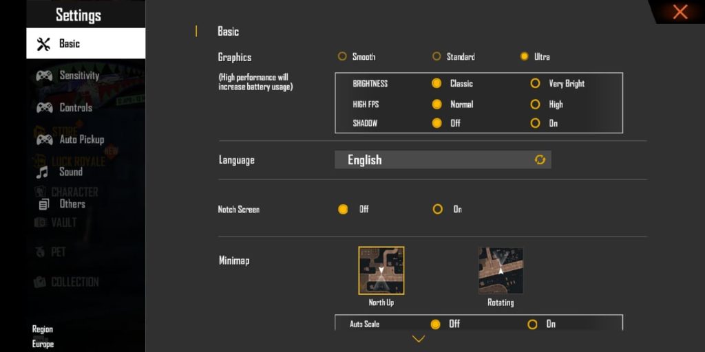 Pro players settings