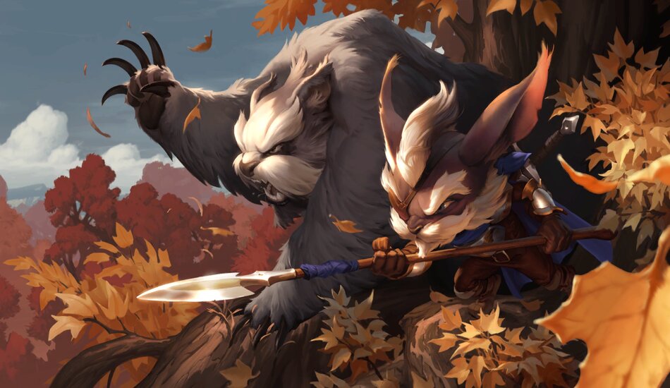 Legends of Runeterra Grizzled Ranger and Loyal Badgerbear