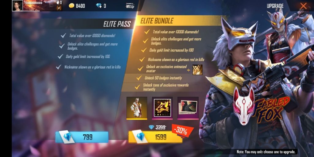 June S Free Fire Elite Pass Fabled Fox Now Available Dot Esports