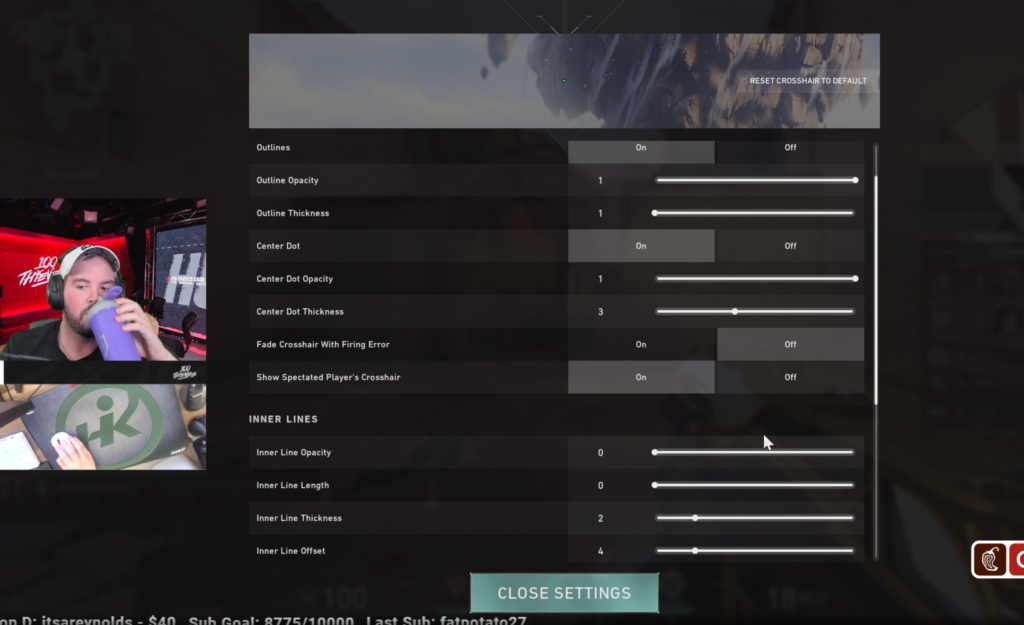 best crosshair settings for valorant