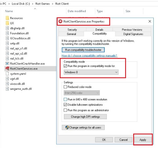 compatibility mode valorant error