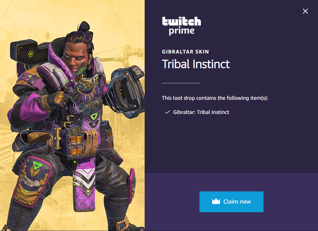 Gibraltar S Twitch Prime Skin Is Now Available Dot Esports