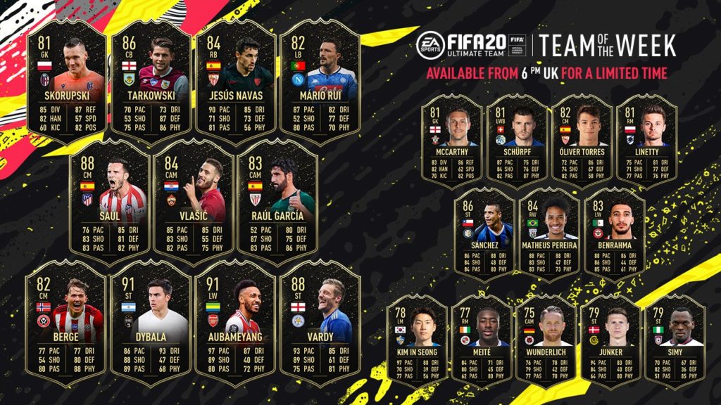 EA Sports Adds New TOTW Cards To FIFA 20 Ultimate Team Dot Esports