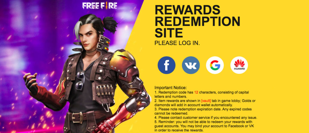 Free Fire códigos de recompensas