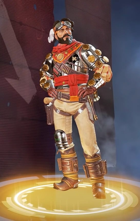 Mirage wears a brown adventurer's uniform.