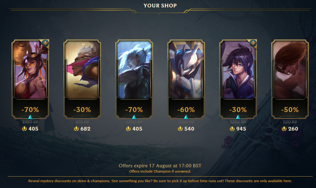 Your Shop is back in the League of Legends client Dot Esports