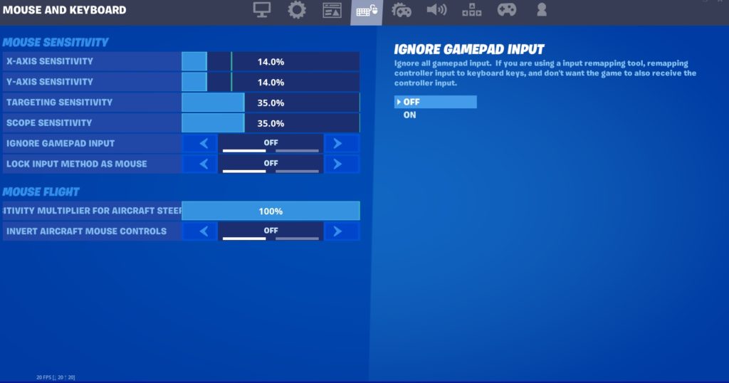 fortnite settings benjyfishy keybinds mouse screengrab epic via games