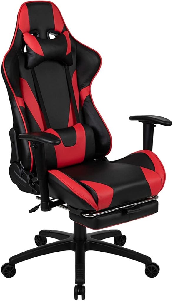 Ergonomic Gaming Computer Chair with Footrest Swivel Office Recliner Metal Frame 