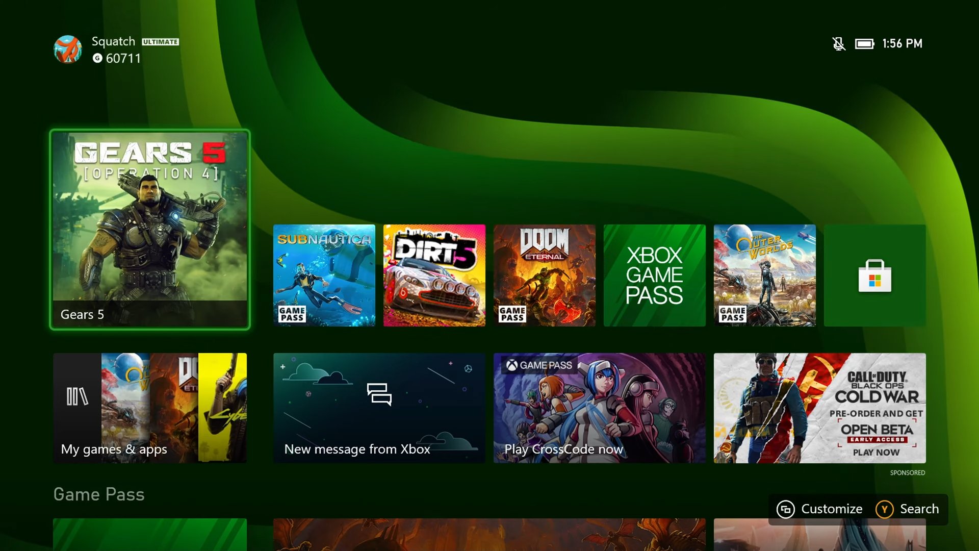 xbox one s dashboard