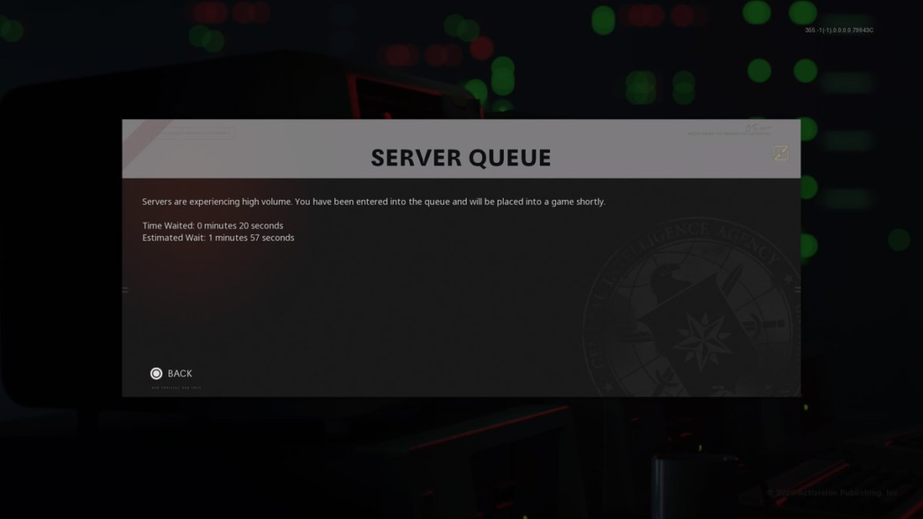 the call of duty: black ops cold war server is not available at this time