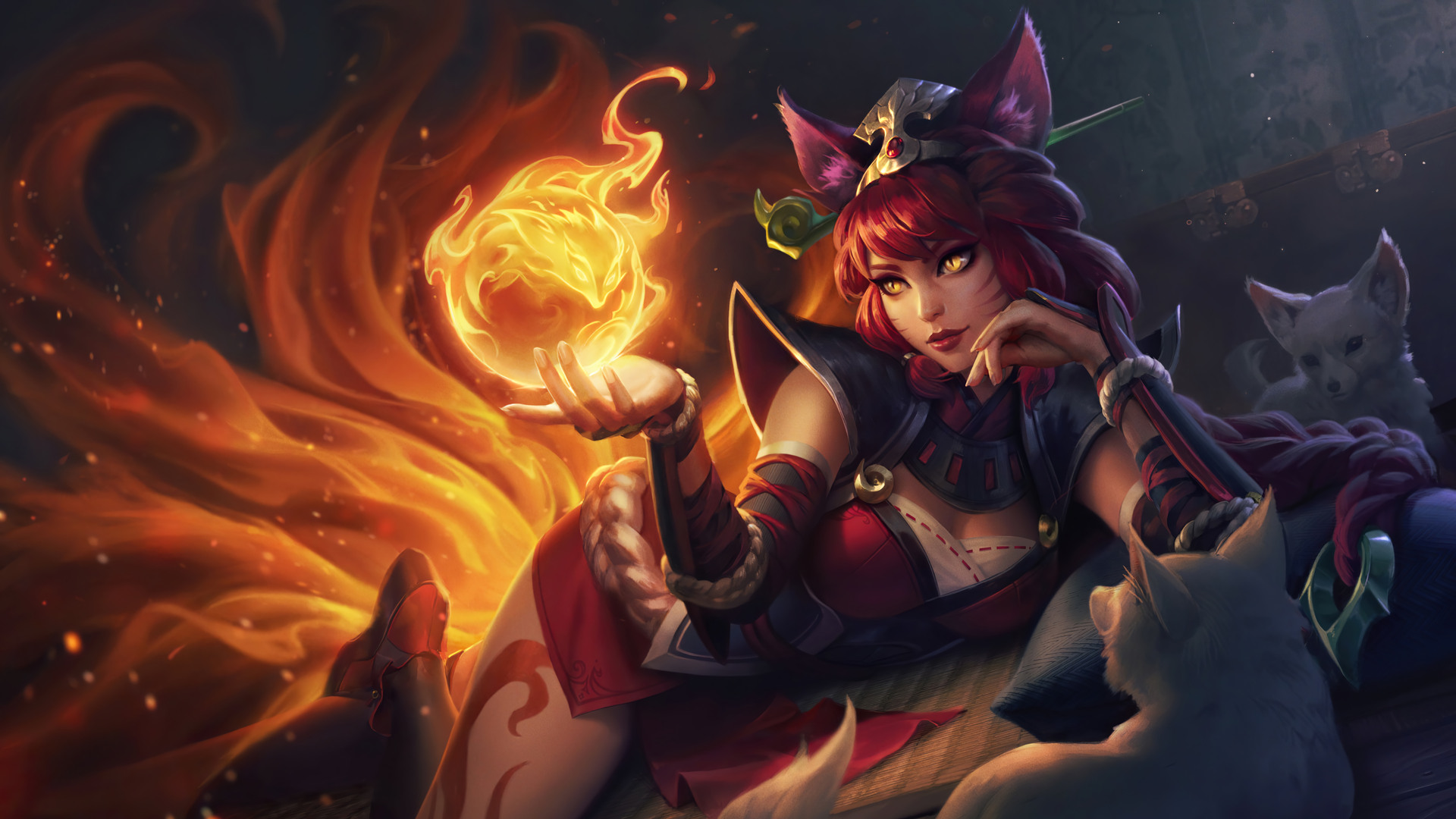 Ahri is a playable character in the popular online game League of Legends. She is known for her blonde hair and seductive charm.
2. Ahri - Champions - Universe of League of Legends - wide 9