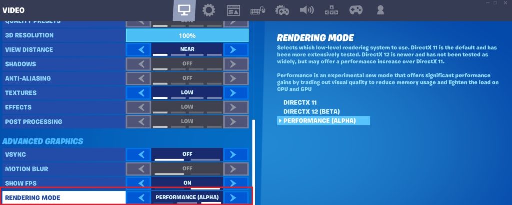 How To Turn On Performance Mode In Fortnite Dot Esports