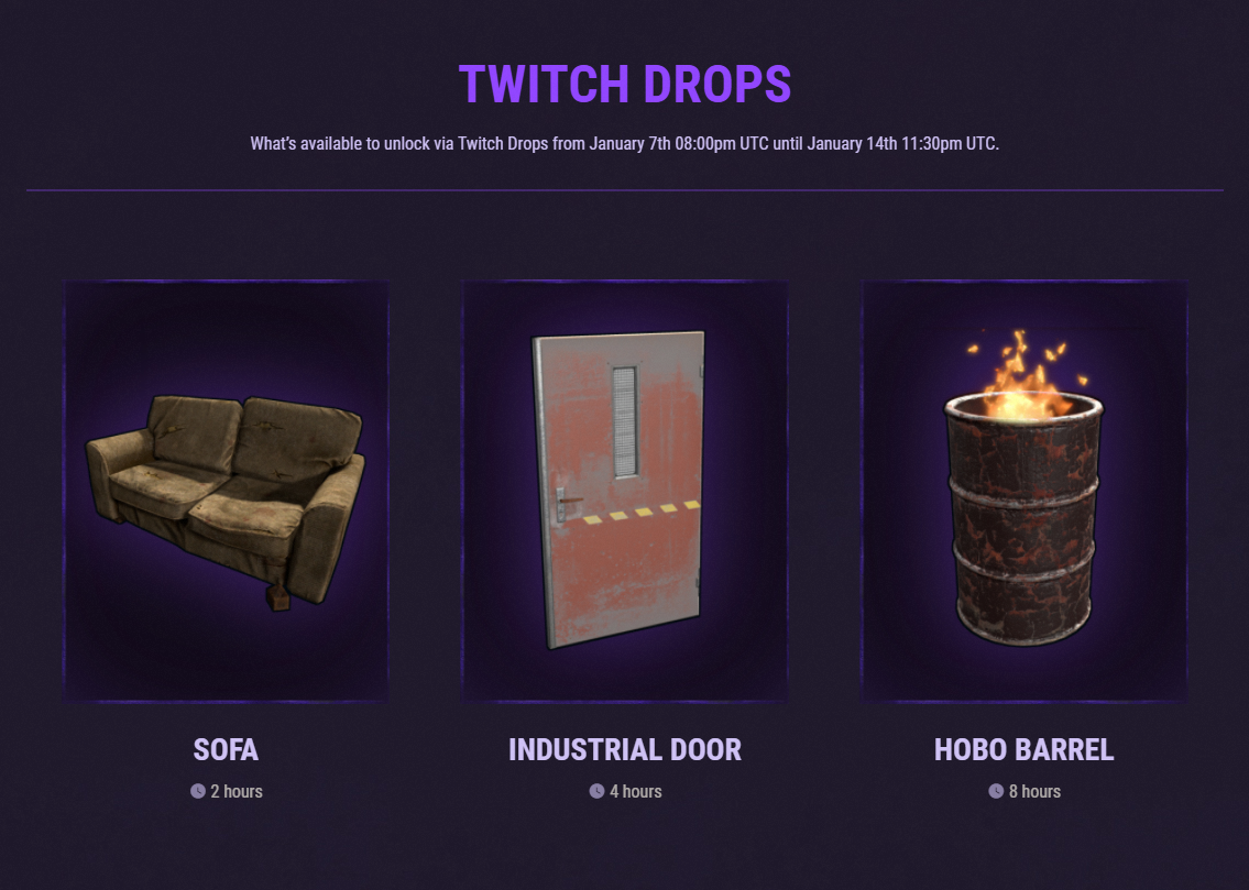 Rust twitch drops когда закончится