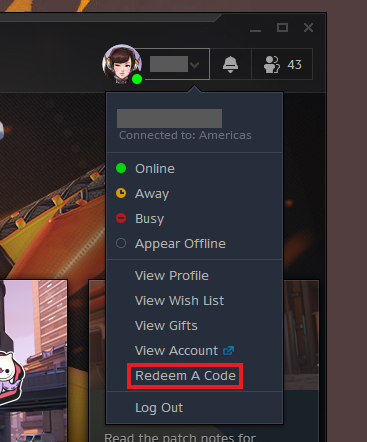 redeem overwatch code on battle.net client