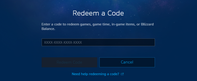 battlenet redeem code