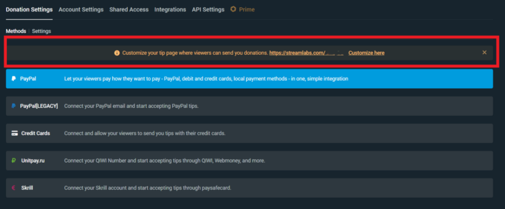 how to set up donations on twitch with streamlabs